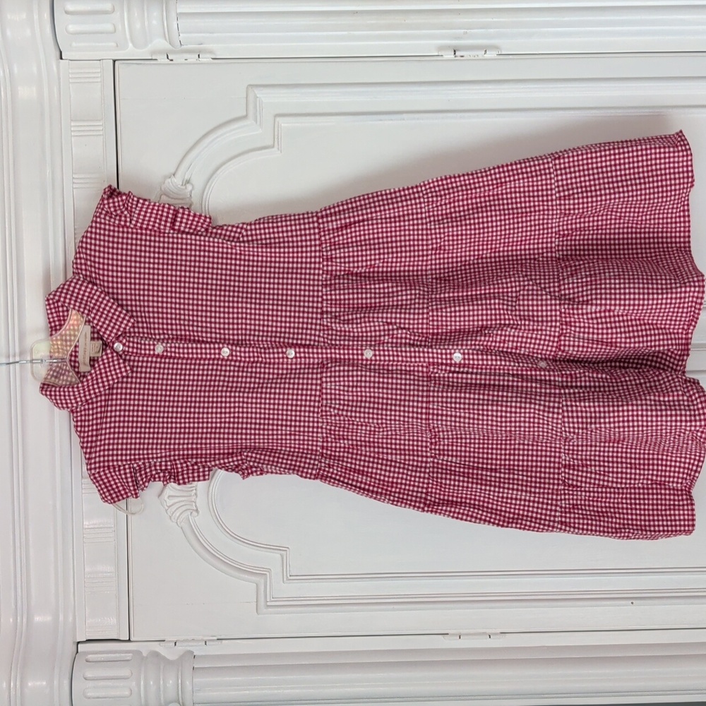 Red Gingham Sleeveless Dress